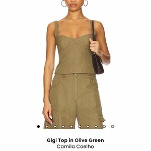 Camila Coelho Olive Gigi Top Size M from Revolve - NWOT